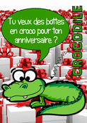 Crocodile rigolo pour un anniversaire